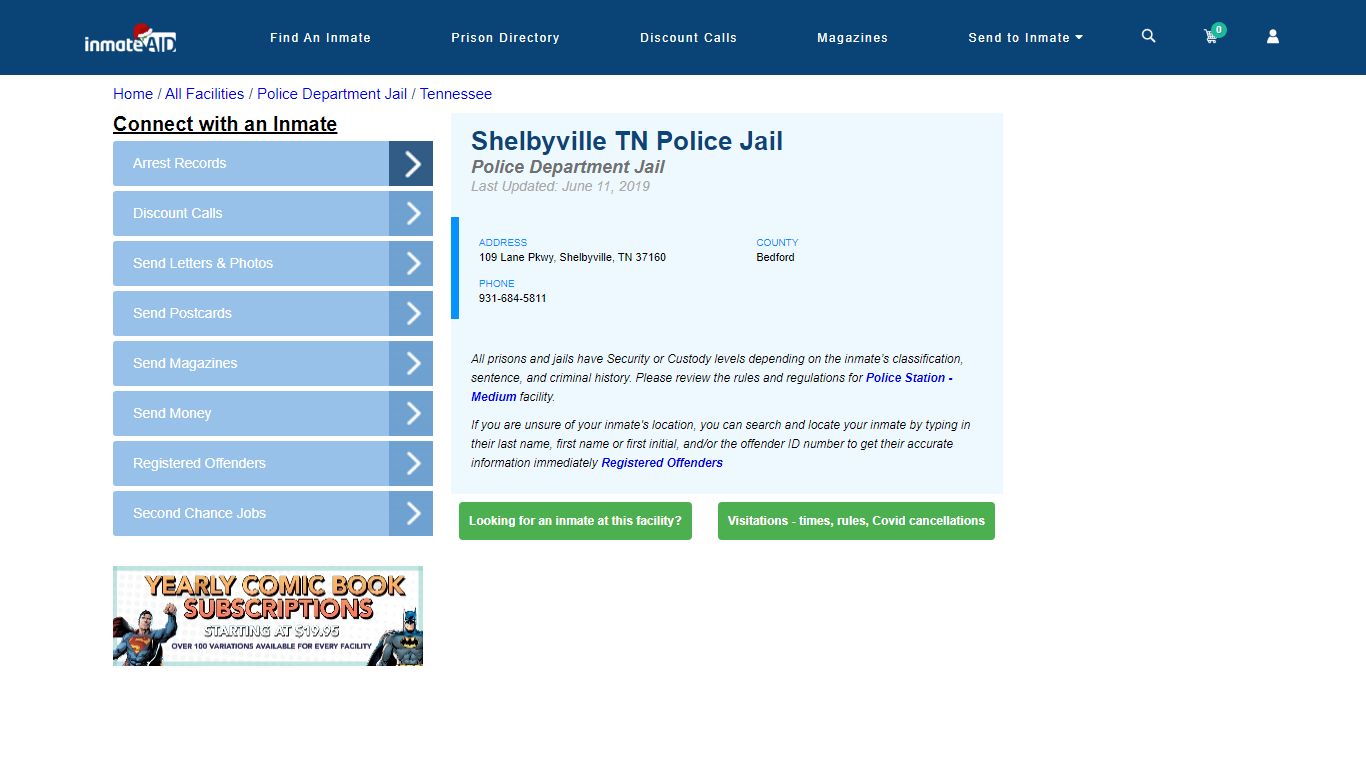 Shelbyville TN Police Jail & Inmate Search - Shelbyville, TN